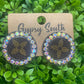 Upcycled Black LV Studs with Crystals