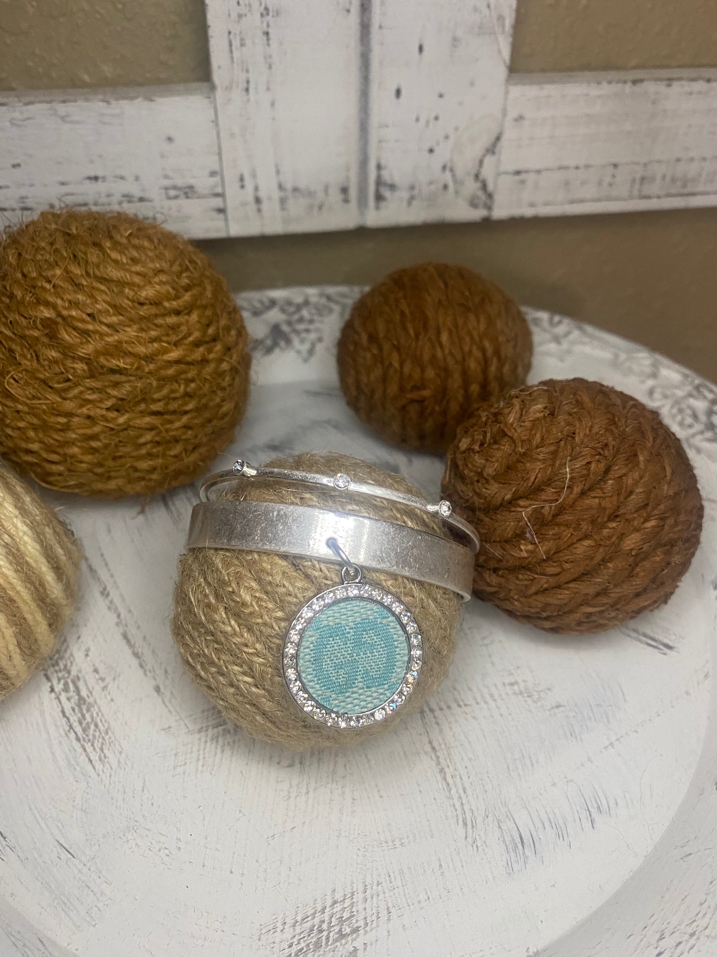 Upcycled Tiffany Blue GG  Metal Cuff