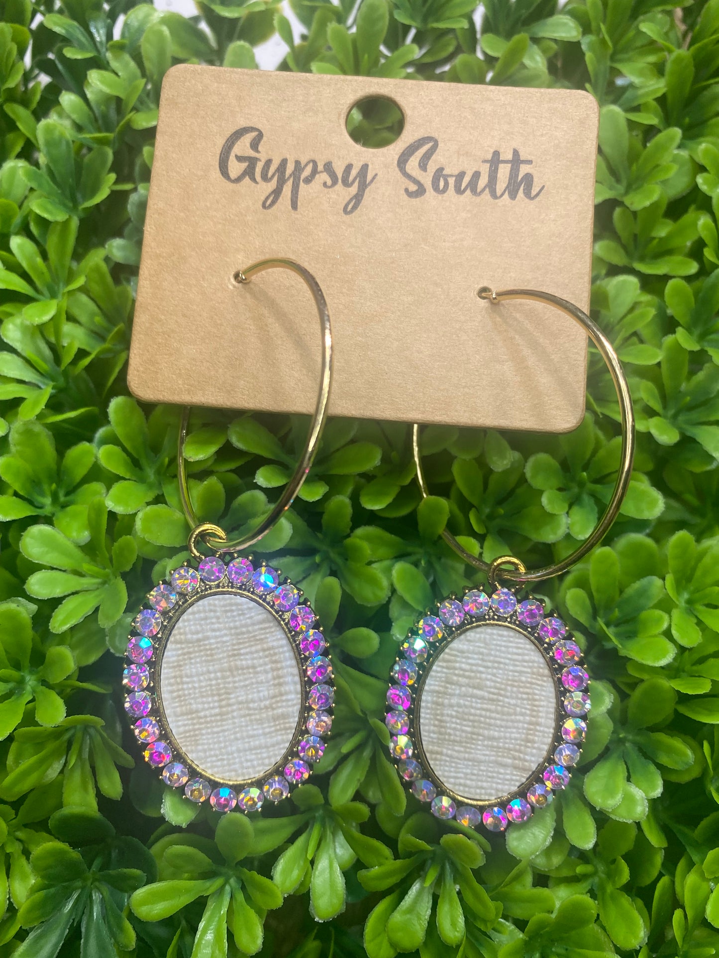 Upcycled GG Ivory Gold Hoop Earrings