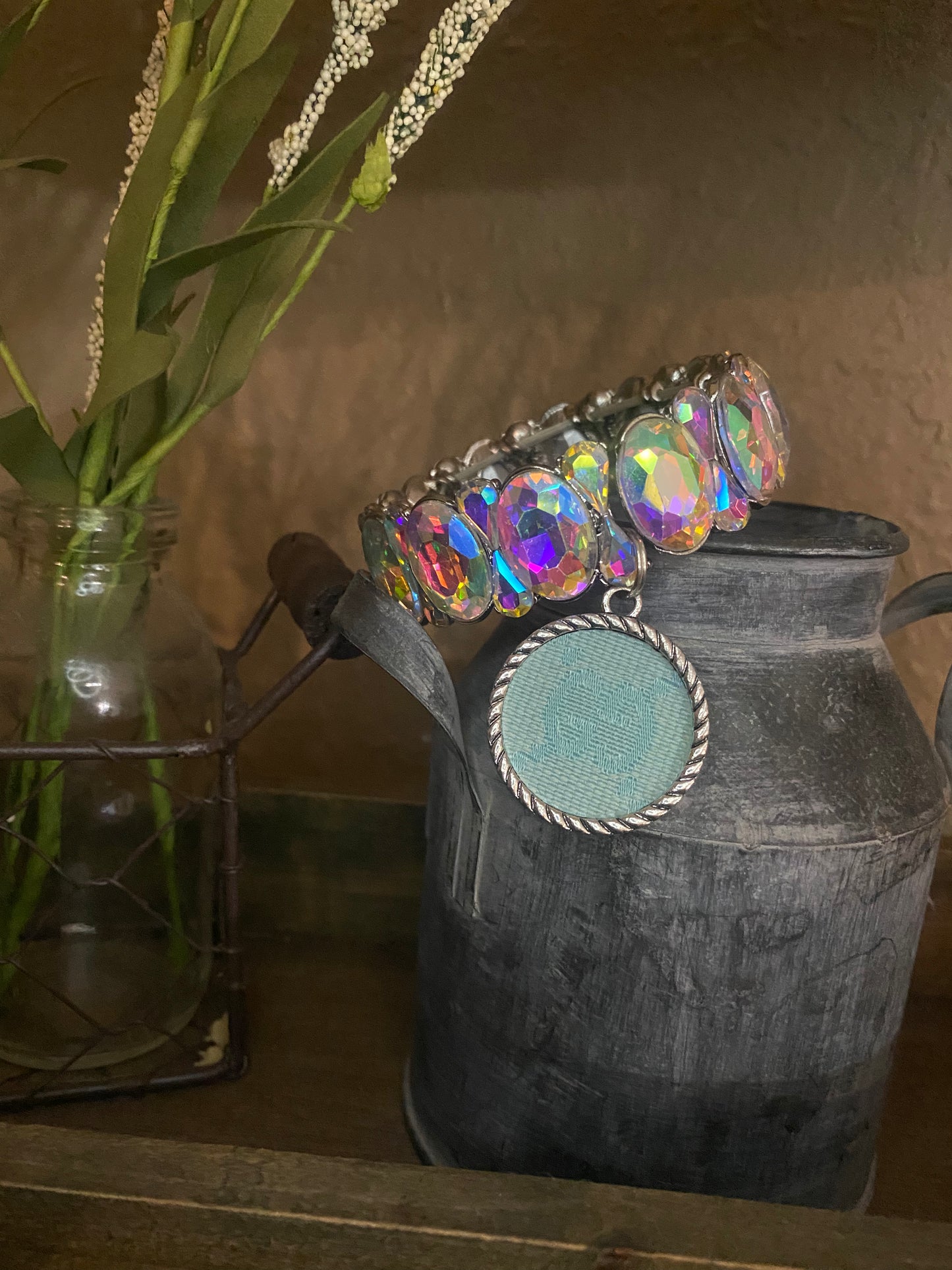 Upcycled Tiffany Blue GG Crystal Bracelet