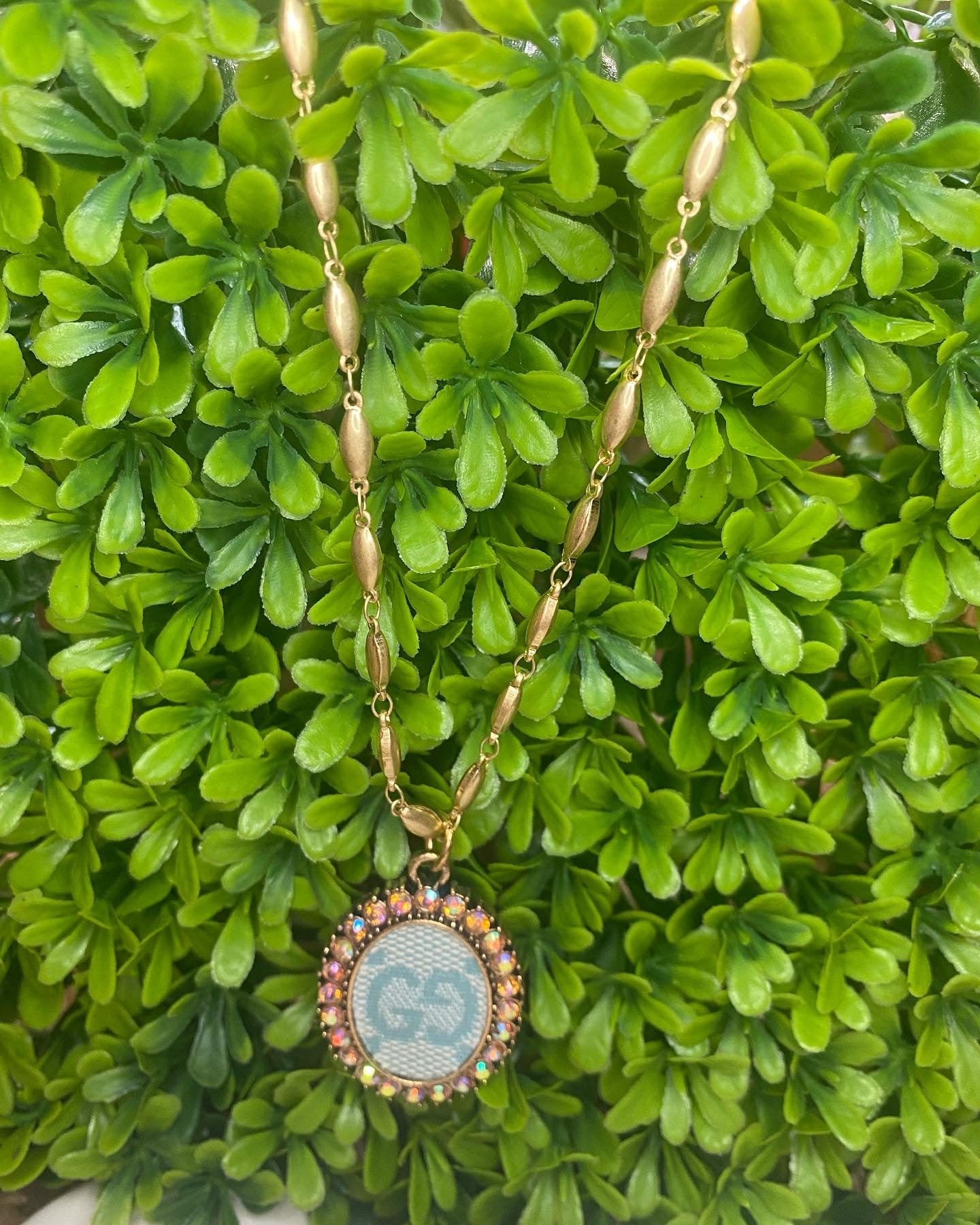 Upcycled GG Tiffany and Gold Necklace