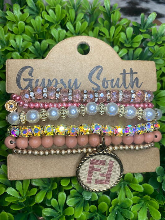 Upcycled Blush FF Bracelet Stack