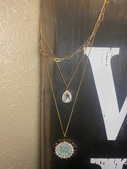 Upcycled Tiffany GG 3 layered Gold Necklace
