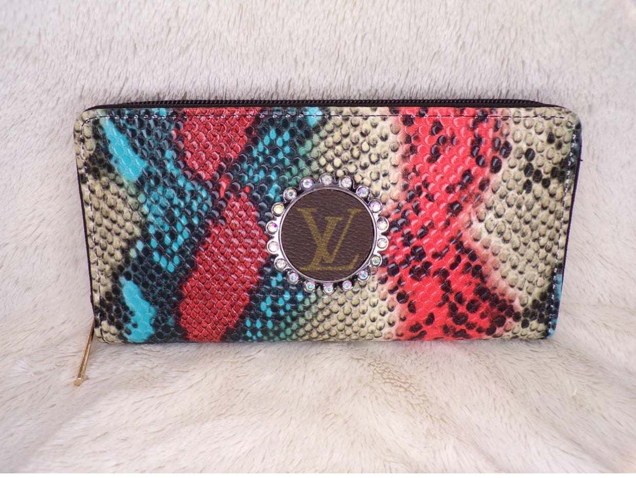 Upcycled LV Wallet- Snake