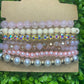 Upcycled GG Ivory Soft Pink Bracelet Stack