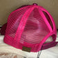 Upcycled LV Ponytail Hat- Pink Glitter