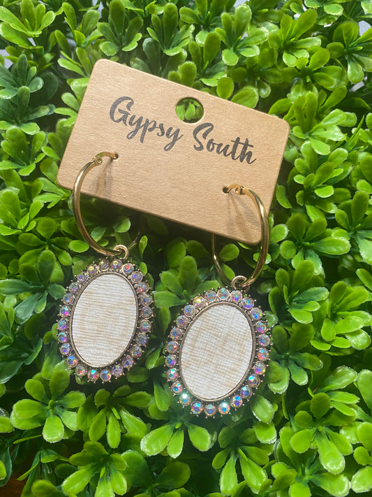 Upcycled GG Ivory Gold Hoop Earrings