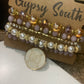 Upcycled GG Lilac and Gold Bracelet Stack