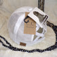 Upcycled LV Criss Cross Hat- White