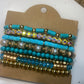 Upcycled LV Blue and Gold Bracelet Stack