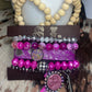 Upcycled GG Fuscia Bracelet Stack