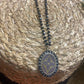 Upcycled LV Black Stone Beaded Necklace