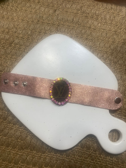 Upcycled LV Pink Shimmer Soft Cuff