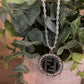 Upcycled Black FF Silver Necklace