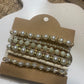 Upcycled GG Ivory and Gold Bracelet Stack
