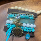Upcycled LV Teal Bracelet Stack