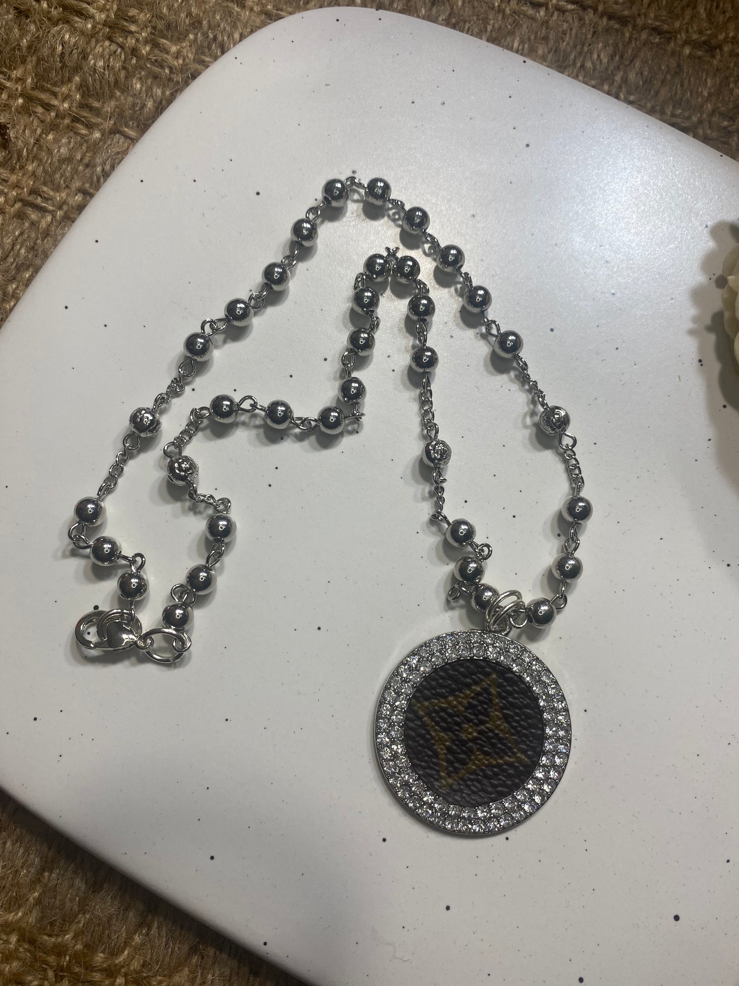 Upcycled LV Bead Necklace