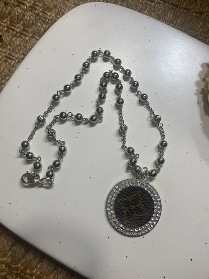 Upcycled LV Bead Necklace