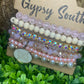 Upcycled GG Ivory Soft Pink Bracelet Stack