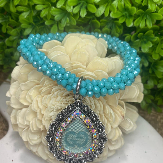 Upcycled GG Tiffany stretch Bracelet