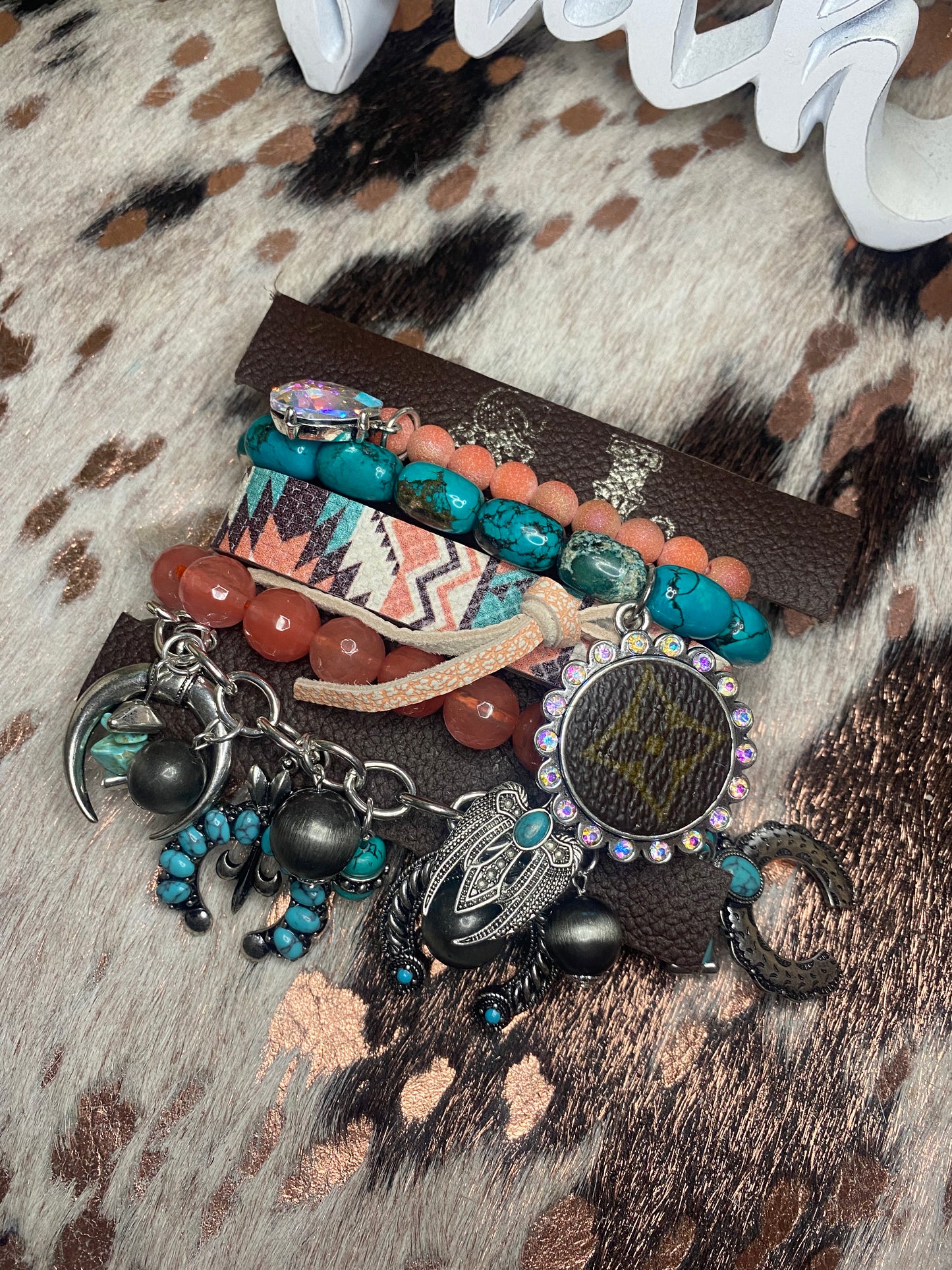 Upcycled LV Gypsy Bracelet Stack