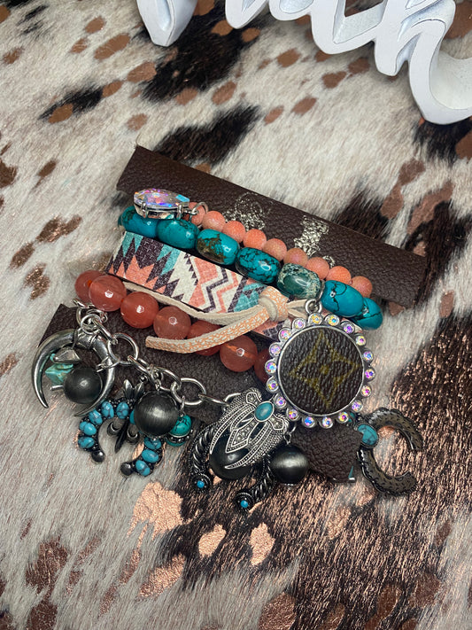 Upcycled LV Gypsy Bracelet Stack