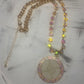 Upcycled GG Ivory with AB Crystals Necklace