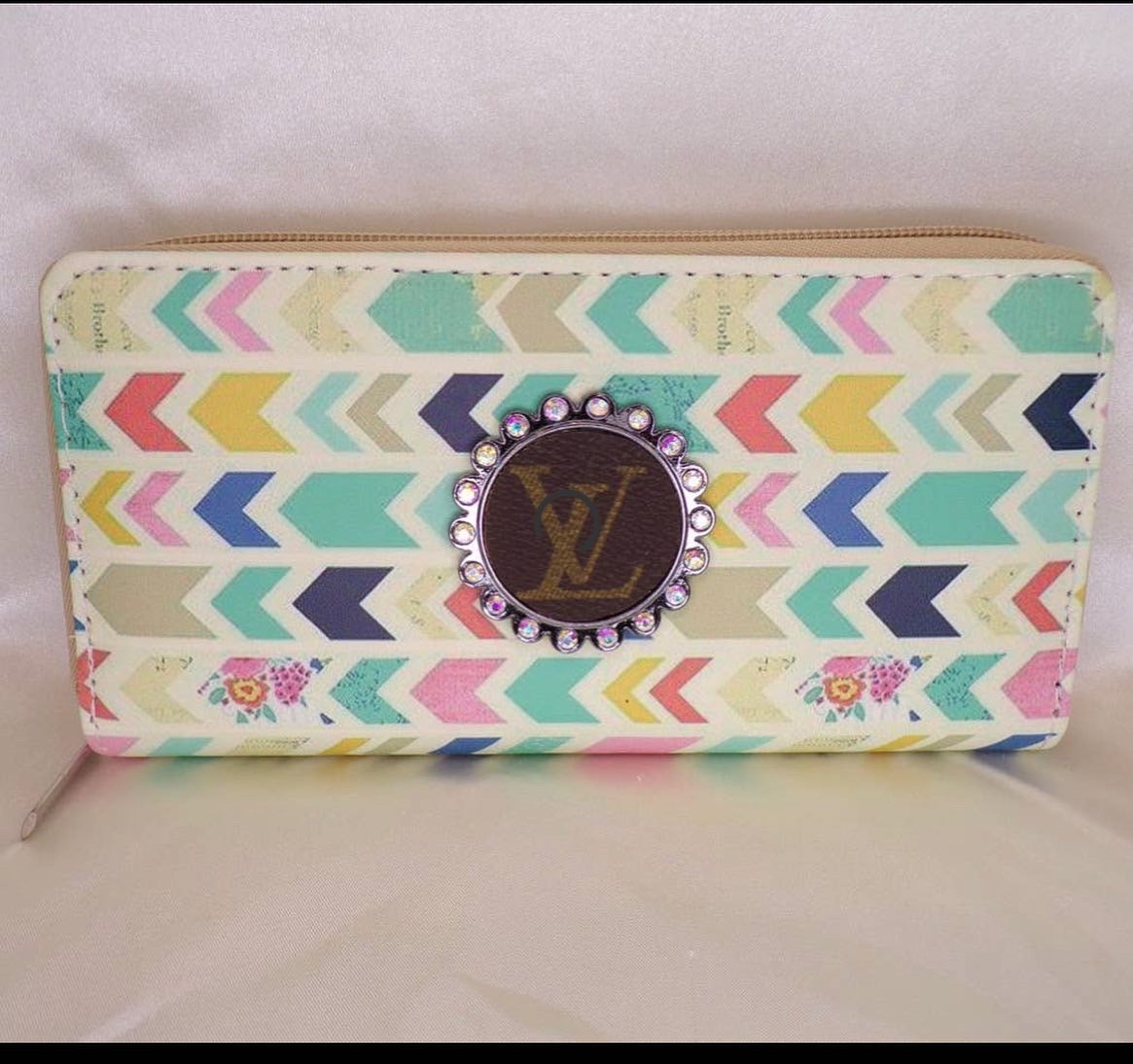 Upcycled LV Wallet- Arrows