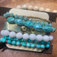 Upcycled LV Teal Bracelet Stack