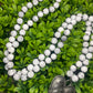 Natural Stone Heart Pendant Necklace- White