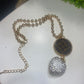 Upcycled LV Rhinestone Heart Necklace