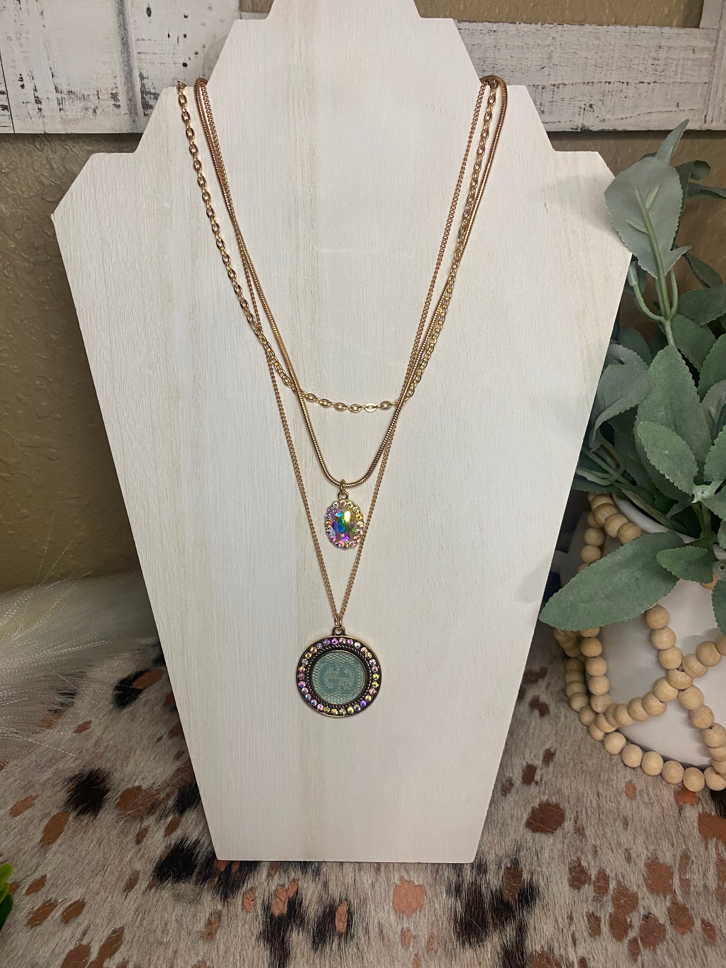 Upcycled Tiffany GG 3 Layer Gold Necklace