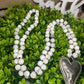 Natural Stone Heart Pendant Necklace- White