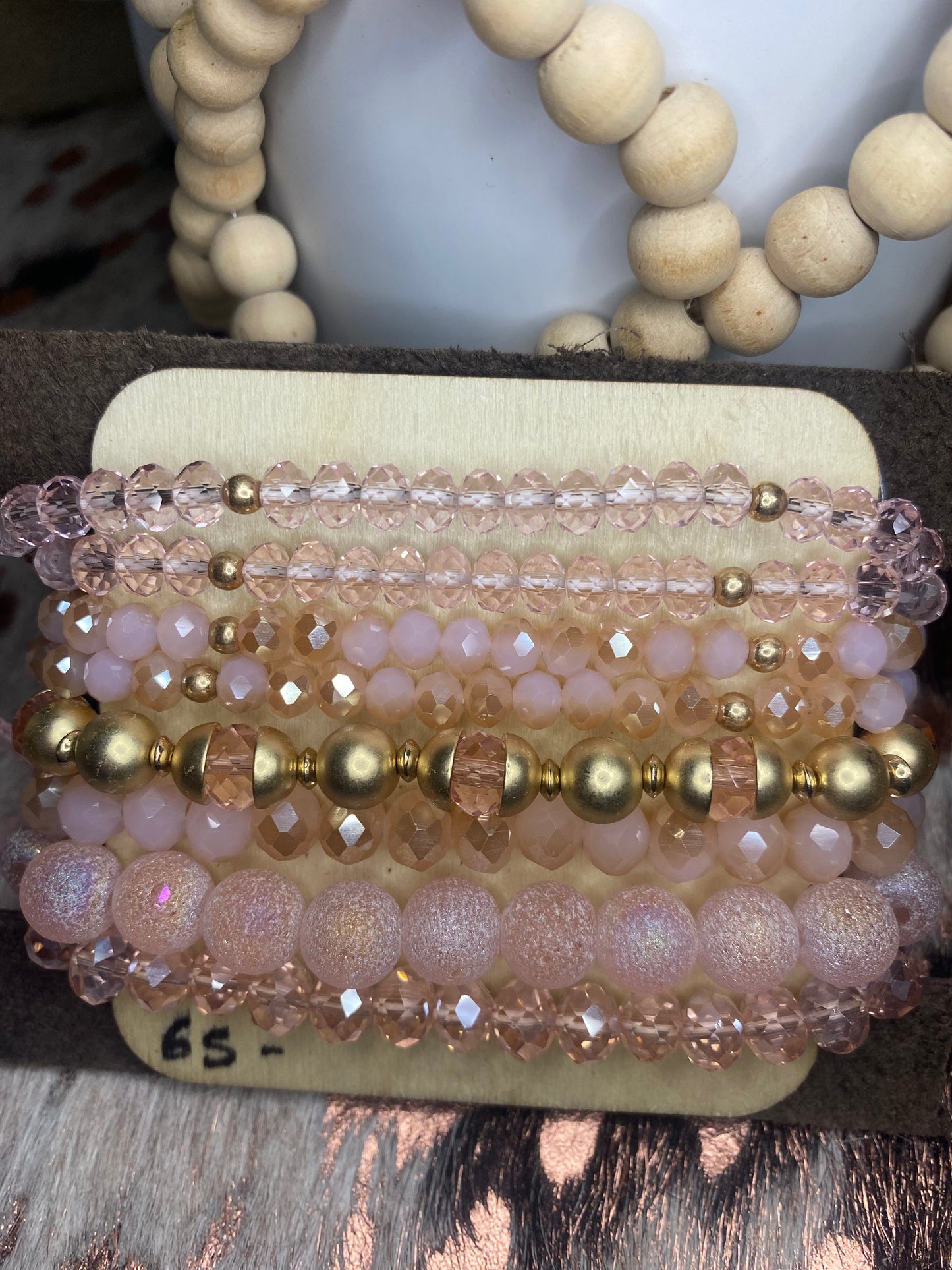 Upcycled LV Pretty Pink Bracelet Stack