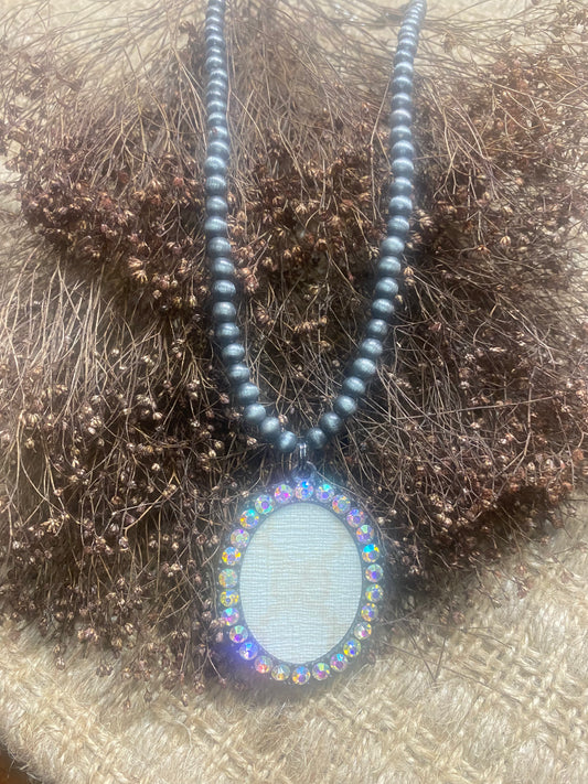 Upcycled GG Ivory and Gunmetal Necklace