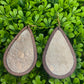 Cowhide and Wood Drop Earrings